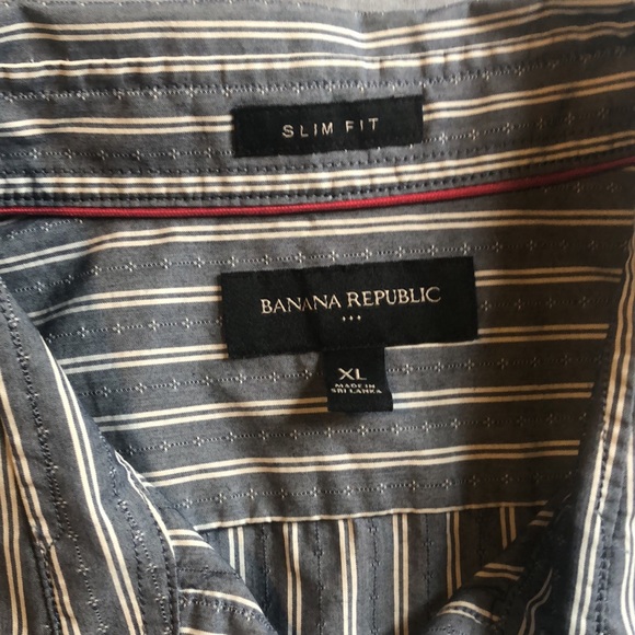 Brand: Banana Republic, Color: Blue/White, Size: XL Slim Fit - Picture 2 of 5